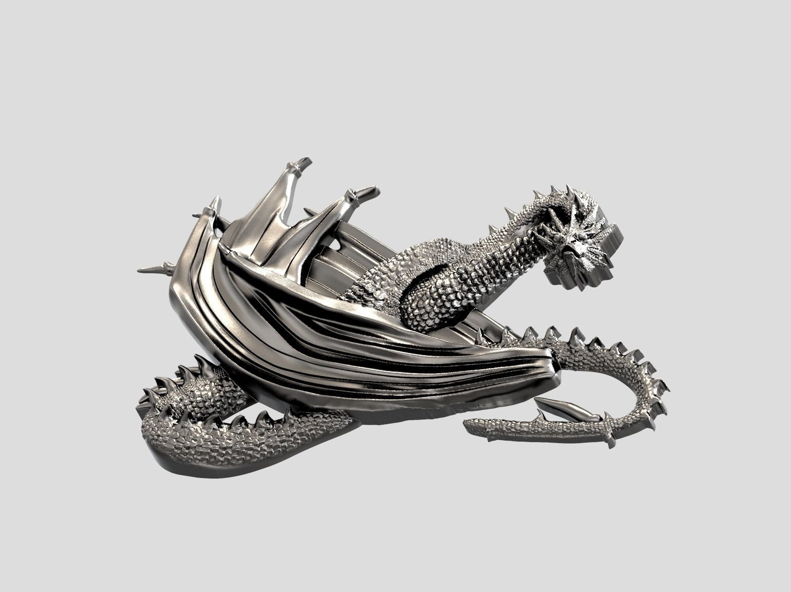 Dragon  relief biker 3D print and CNC model 3D print model_2