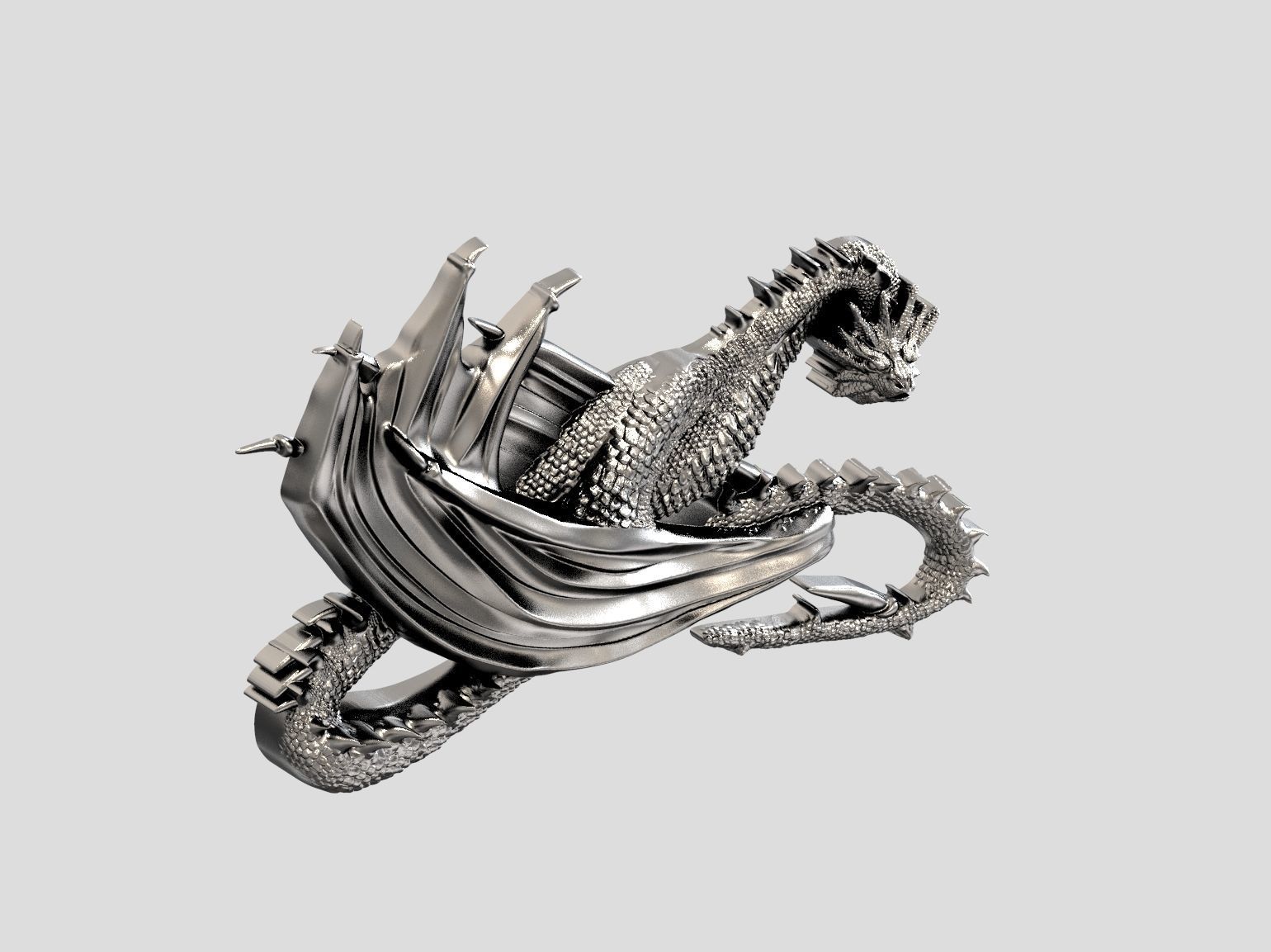 Dragon  relief biker 3D print and CNC model 3D print model_14