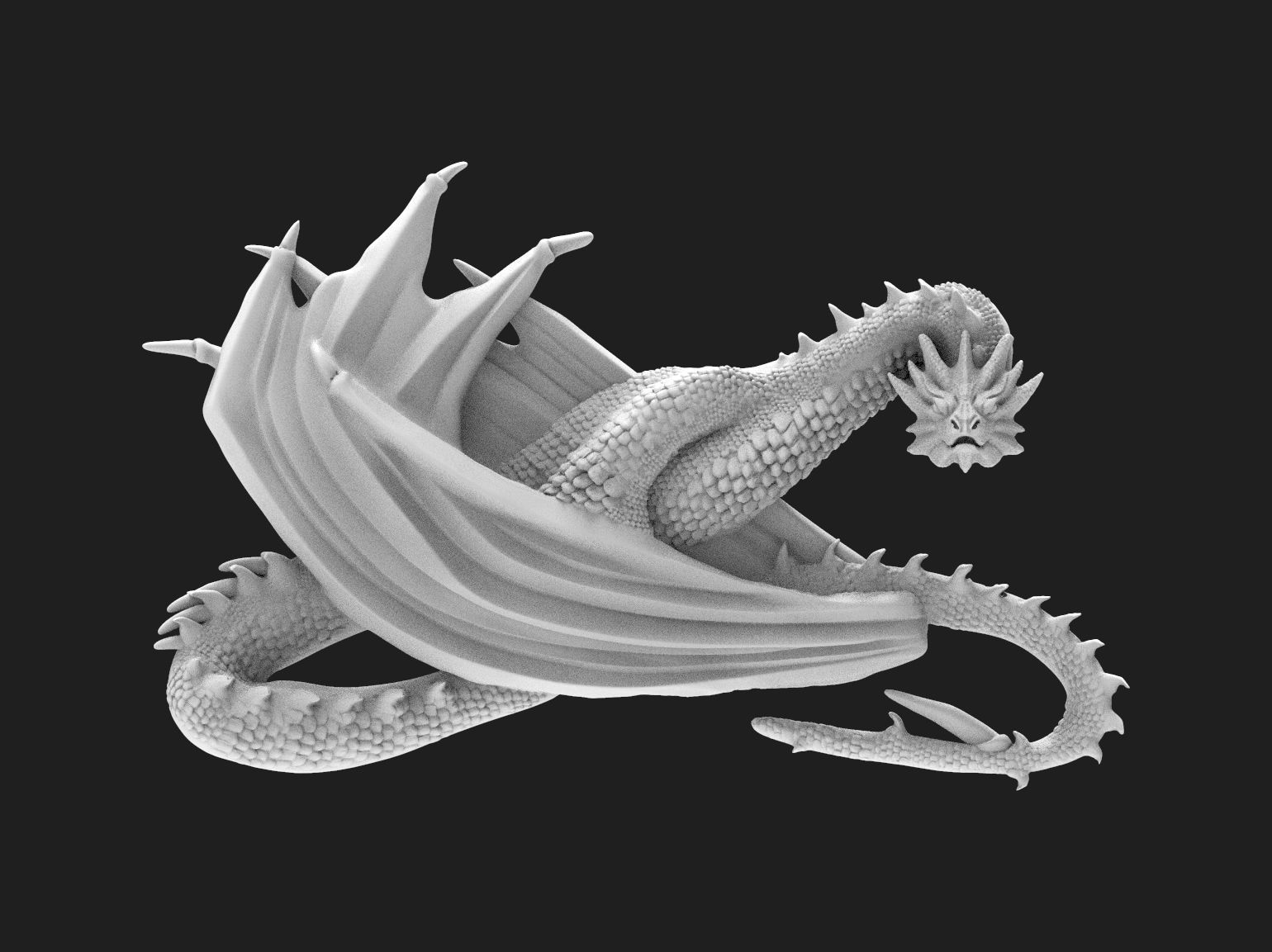Dragon  relief biker 3D print and CNC model 3D print model_11
