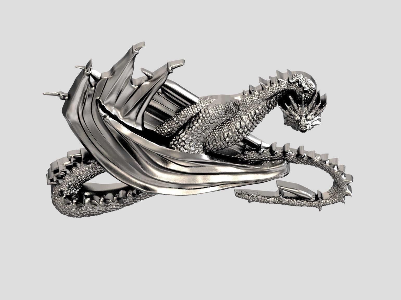 Dragon  relief biker 3D print and CNC model 3D print model_60