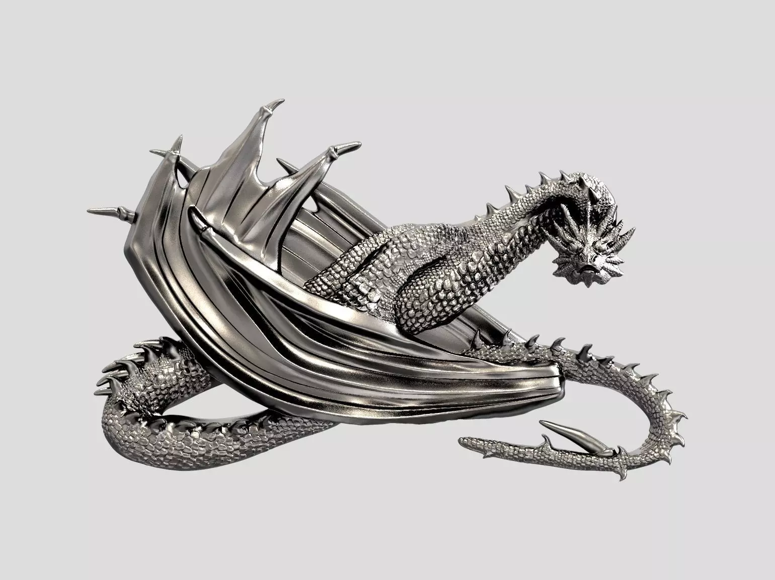 Dragon  relief biker 3D print and CNC model 3D print model_0