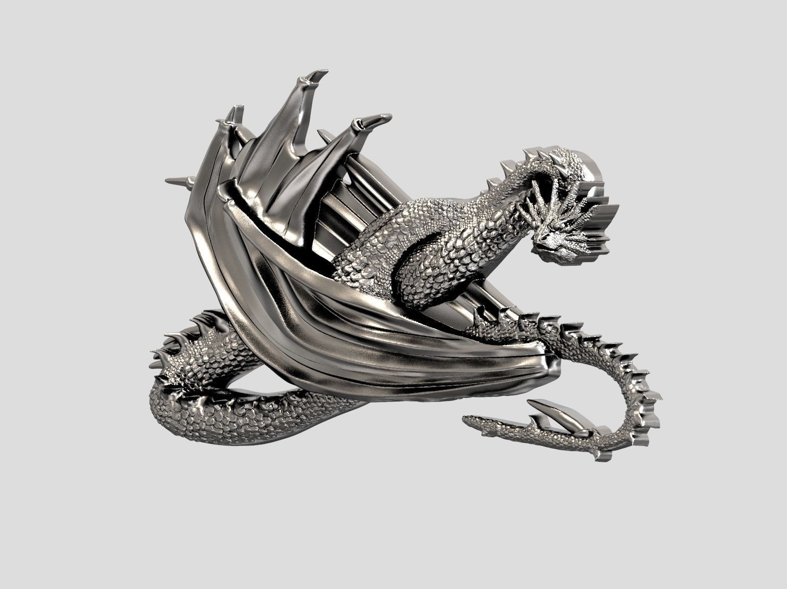 Dragon  relief biker 3D print and CNC model 3D print model_20
