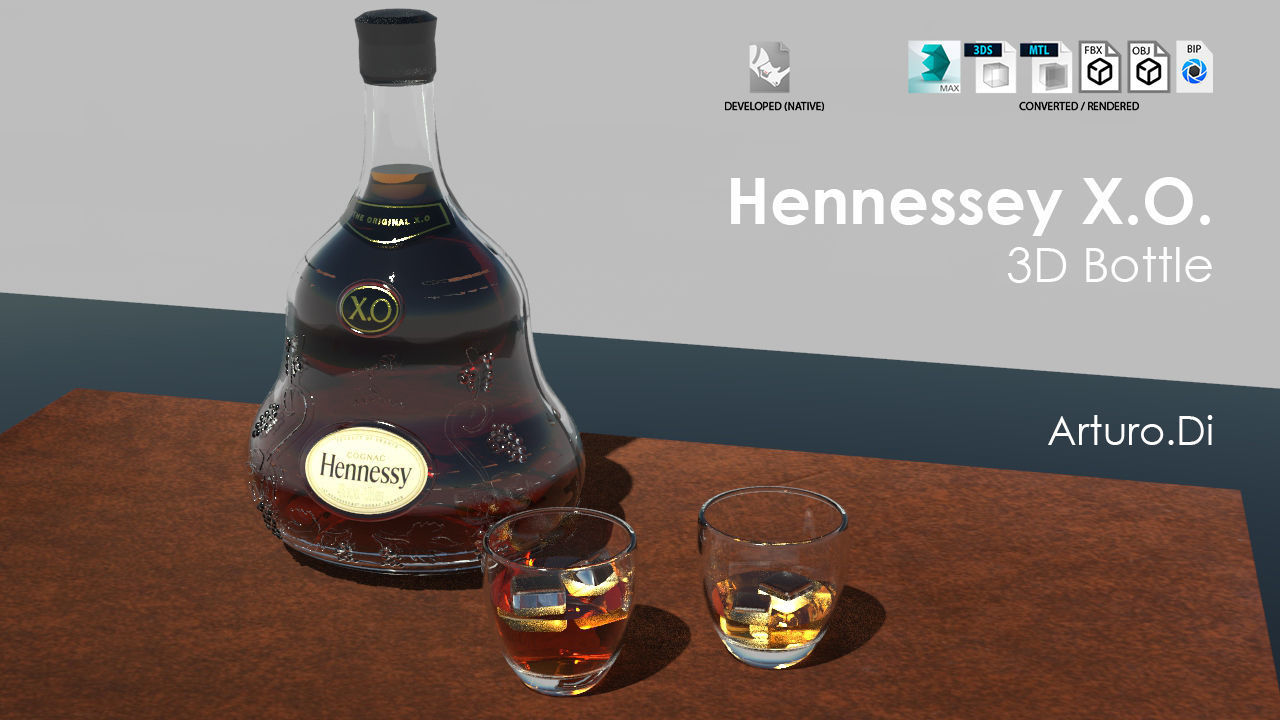Hennessey XO Cognac 3D model_5