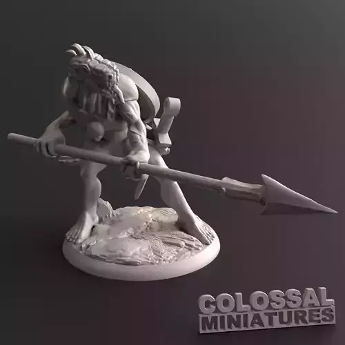 Lizardfolk Female Spear Two Handed C 3D print model