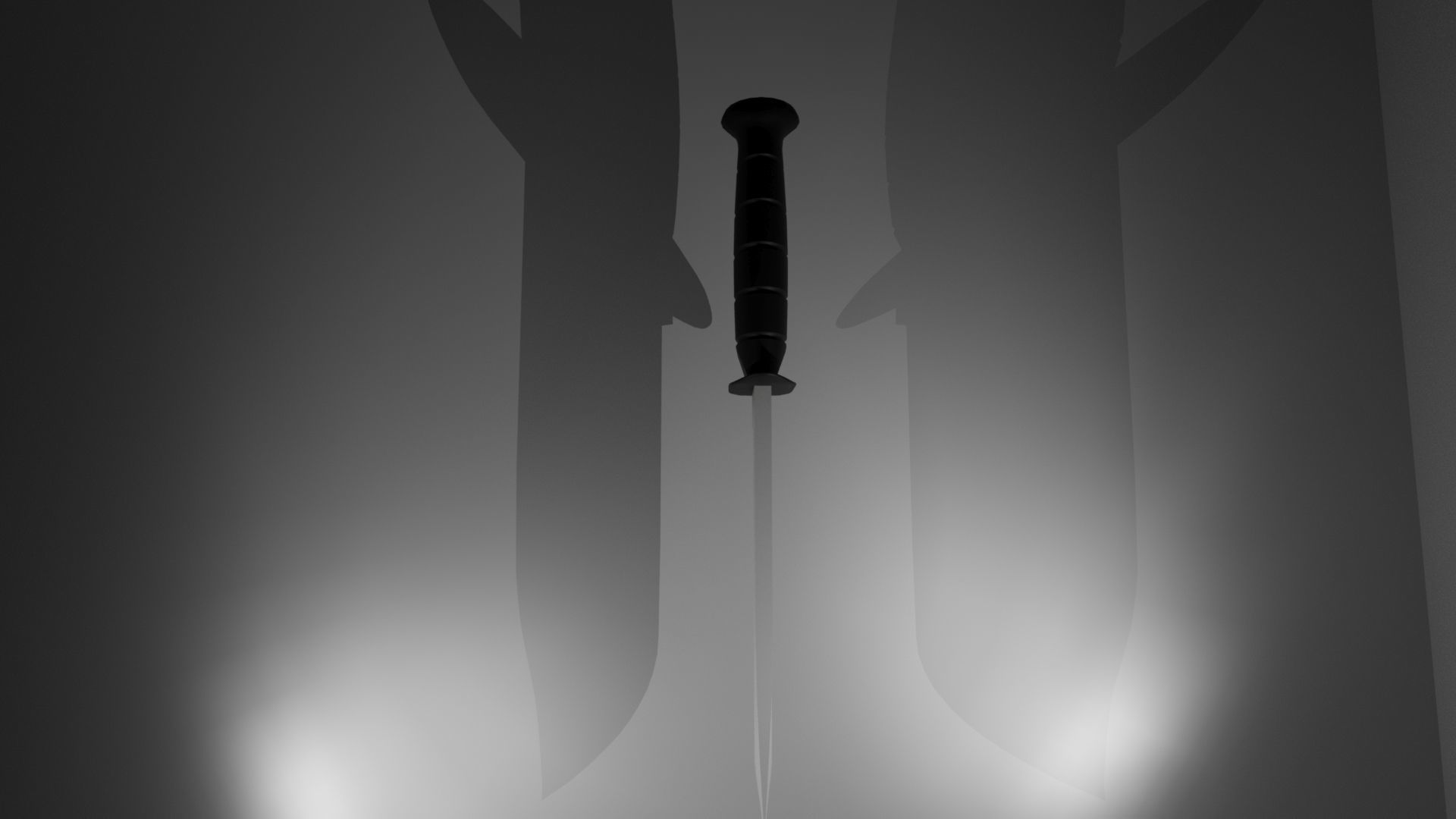 Kabar Combat Knife 3D Lowpoly Asset VR AR Low-poly 3D model_3