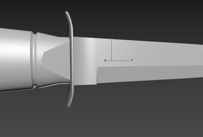 Kabar Combat Knife 3D Lowpoly Asset VR AR Low-poly 3D model_4