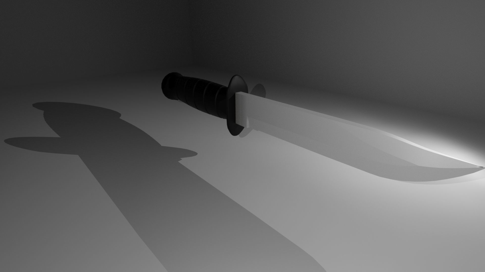 Kabar Combat Knife 3D Lowpoly Asset VR AR Low-poly 3D model_2