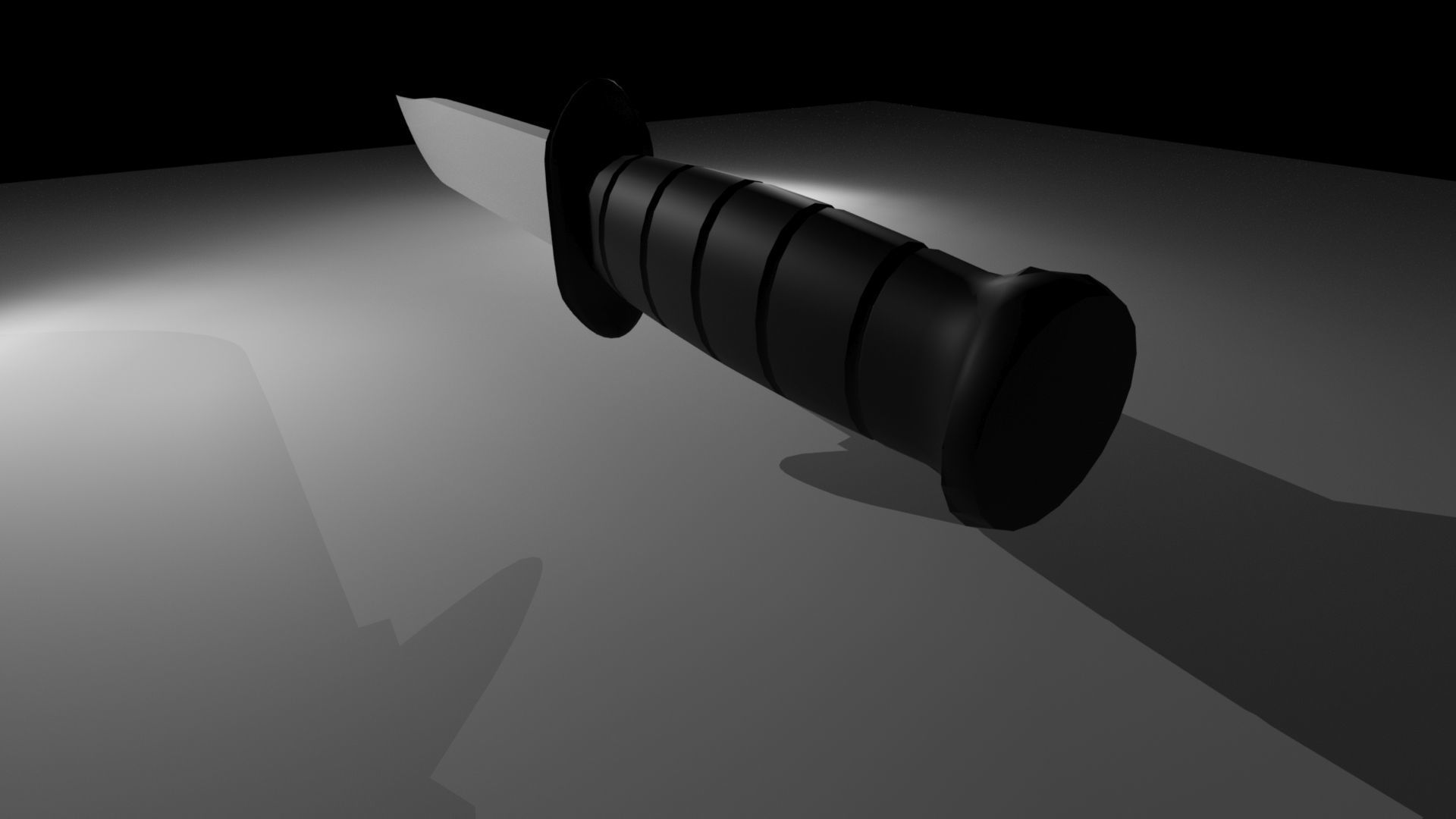 Kabar Combat Knife 3D Lowpoly Asset VR AR Low-poly 3D model_1