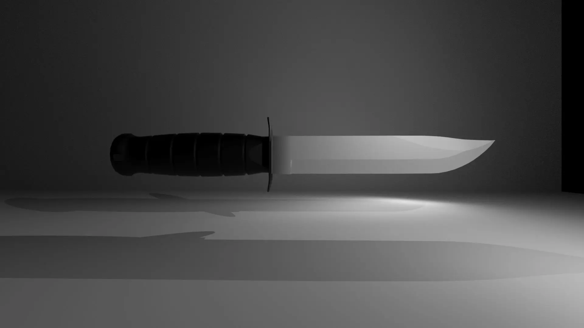 Kabar Combat Knife 3D Lowpoly Asset VR AR Low-poly 3D model_0