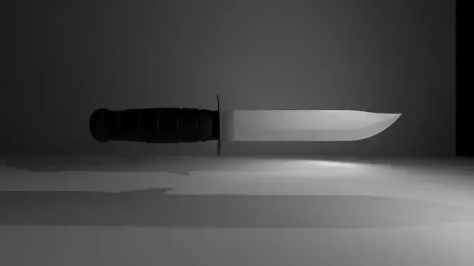 Kabar Combat Knife 3D Lowpoly Asset VR AR