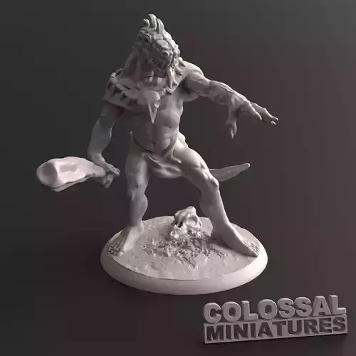 Lizardfolk Male Club Pointing A 3D print model