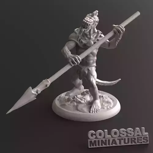 Lizardfolk Male Spear Two Handed A 3D print model