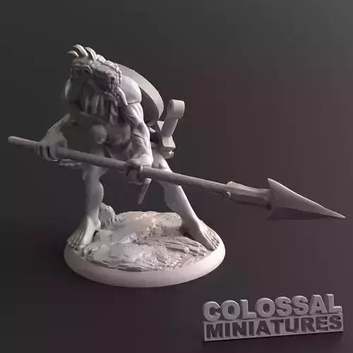 Lizardfolk Male Spear Two Handed C 3D print model