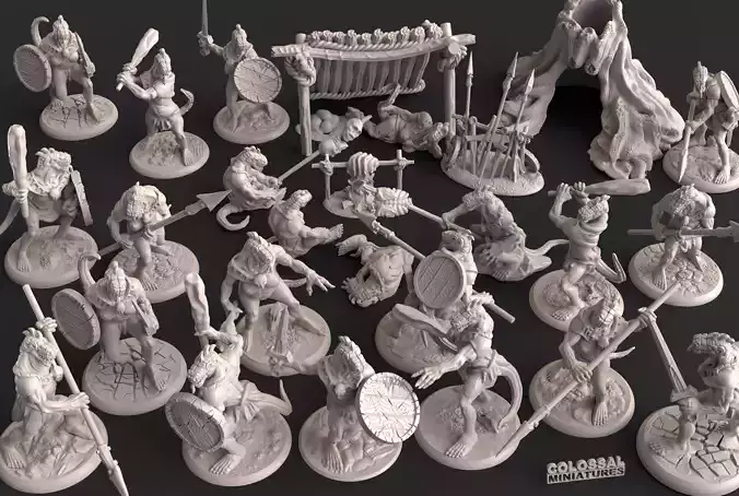 Lizardfolk Swamp Camp Mega Pack 3D print model