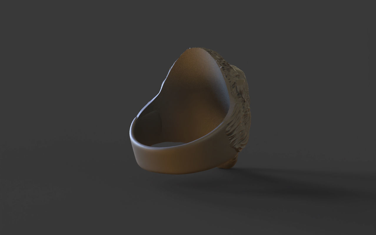 Gorilla head ring 3D print model_34
