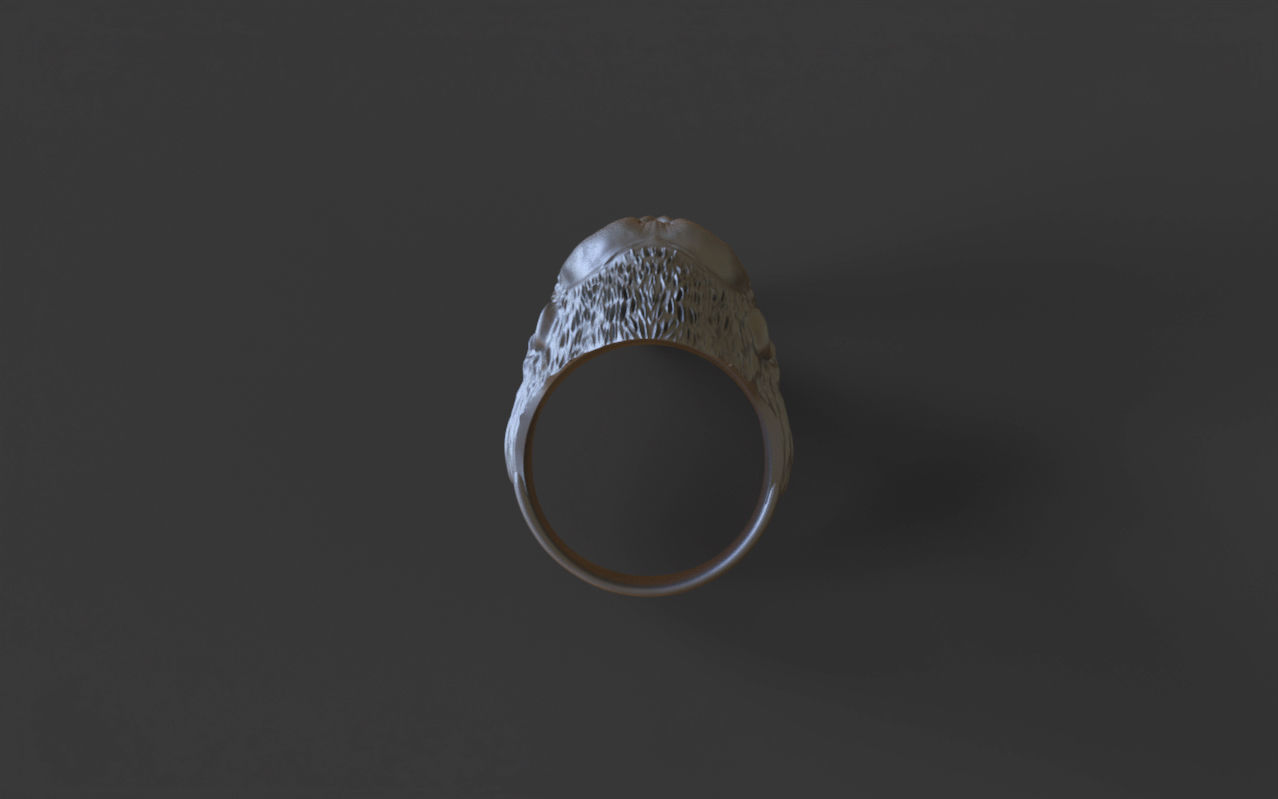 Gorilla head ring 3D print model_17