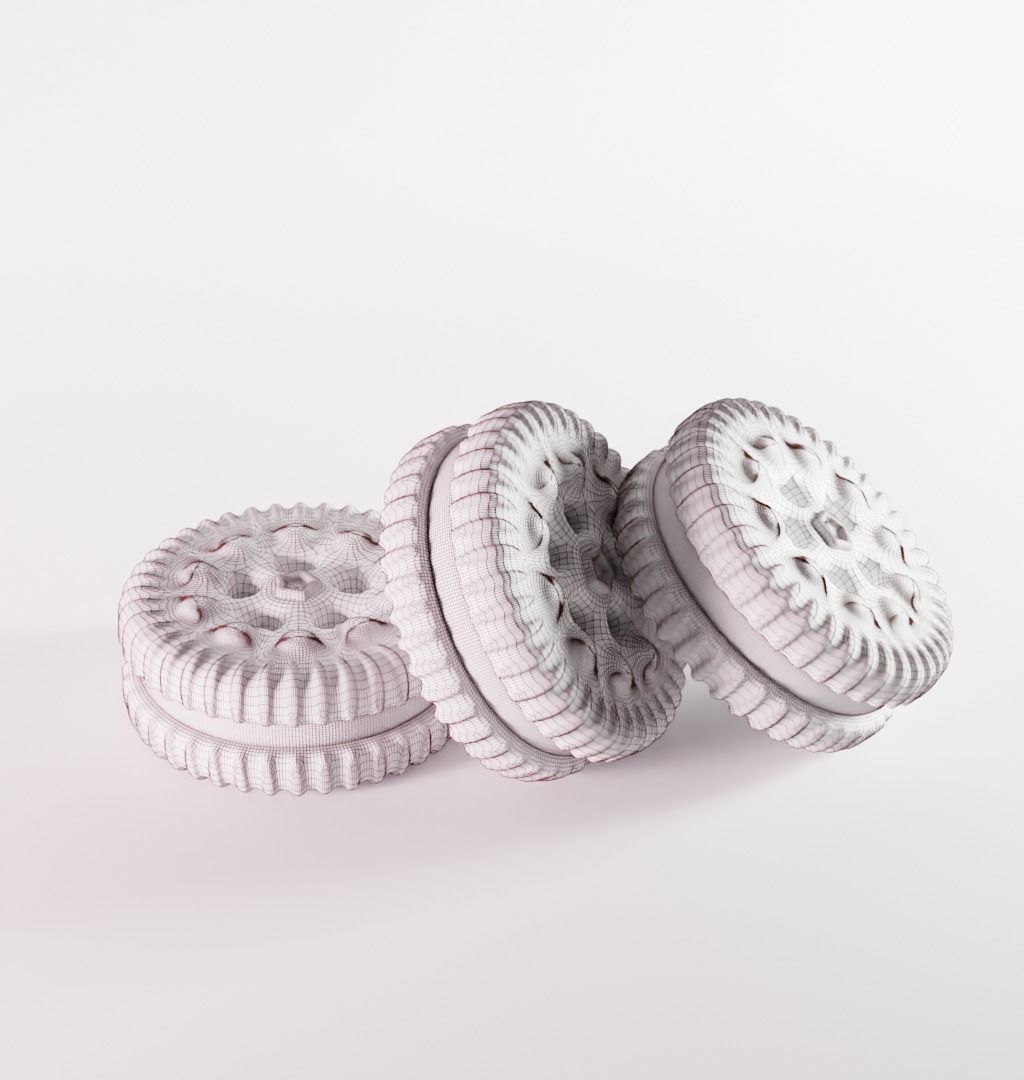 mini sandwich cookie Low-poly 3D model_2