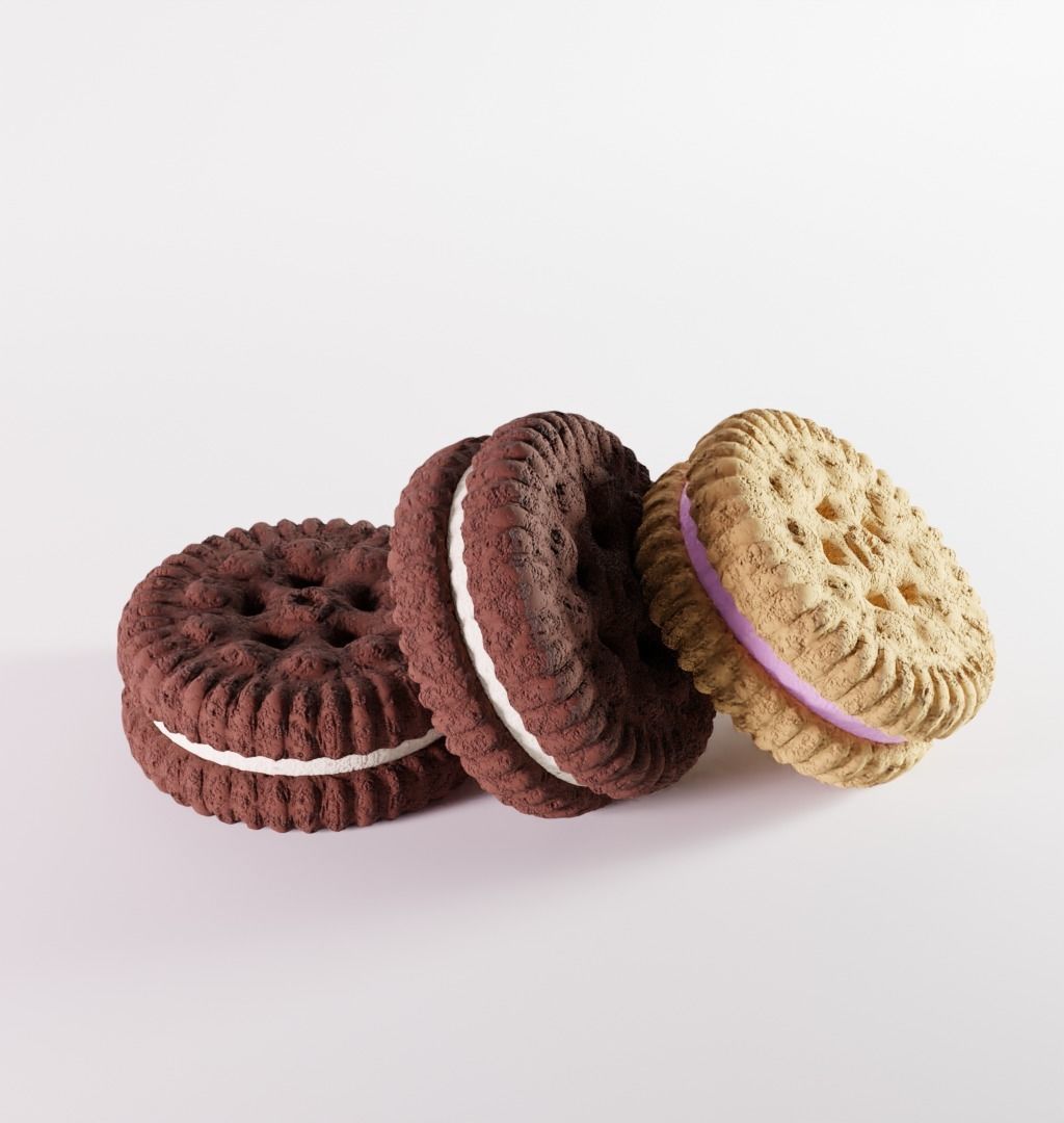 mini sandwich cookie Low-poly 3D model_1