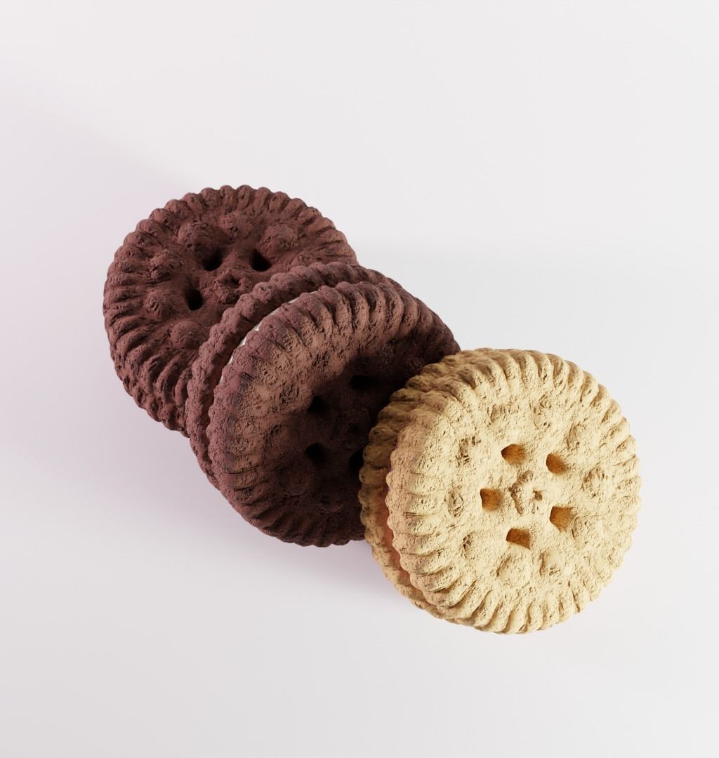 mini sandwich cookie Low-poly 3D model_3