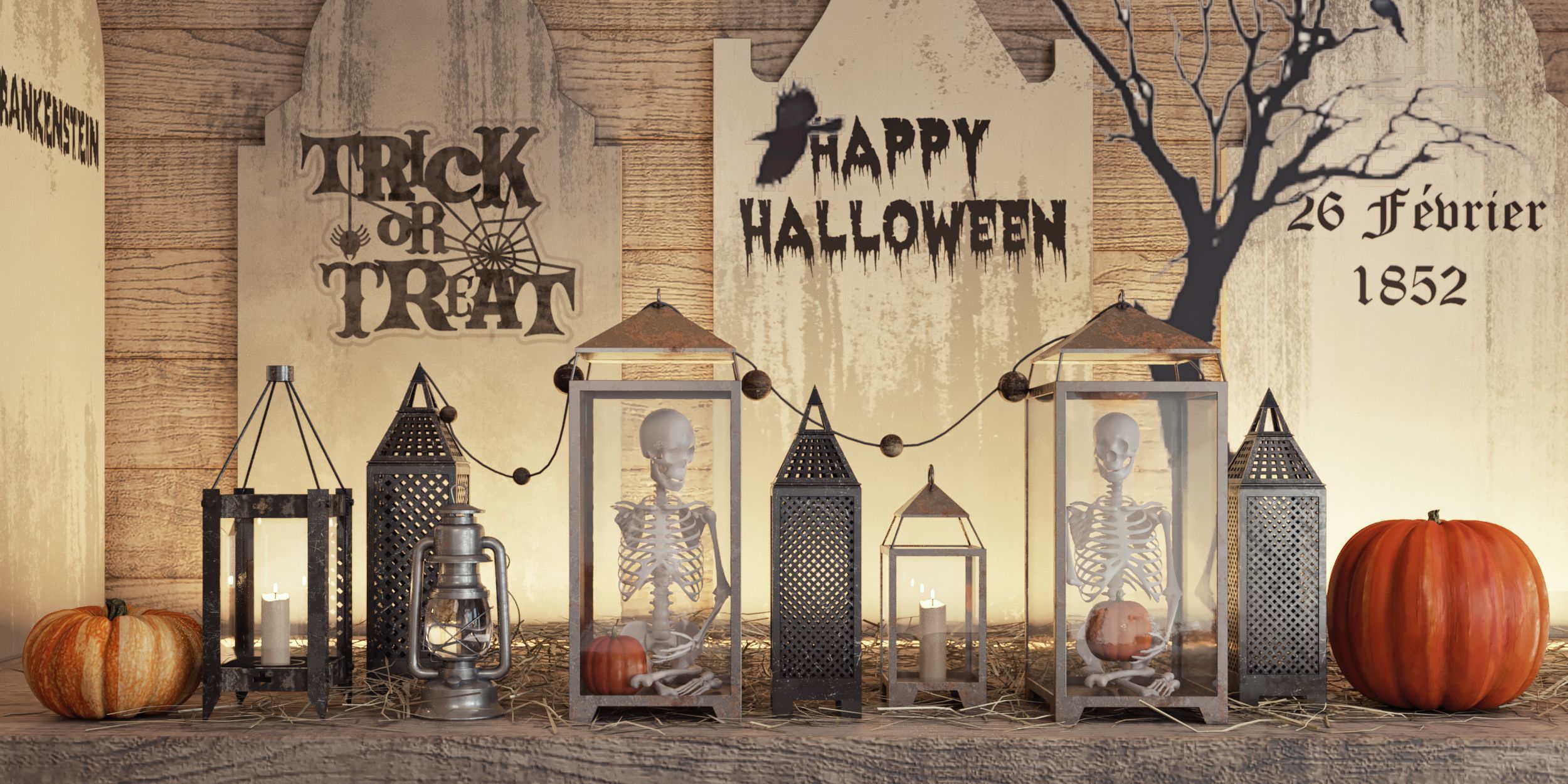 HelloWeen Set spooky halloween living room 3D model_3