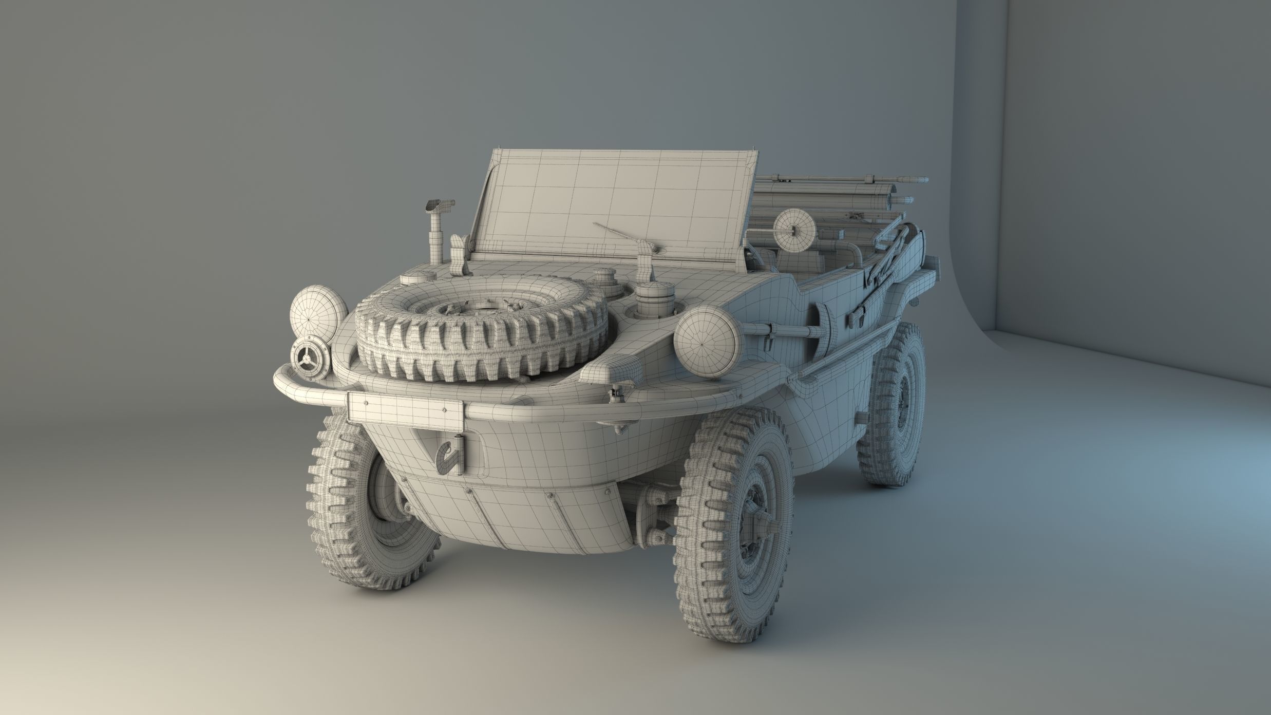 Volkswagen type 166 Schwimmwagen 3D model_1