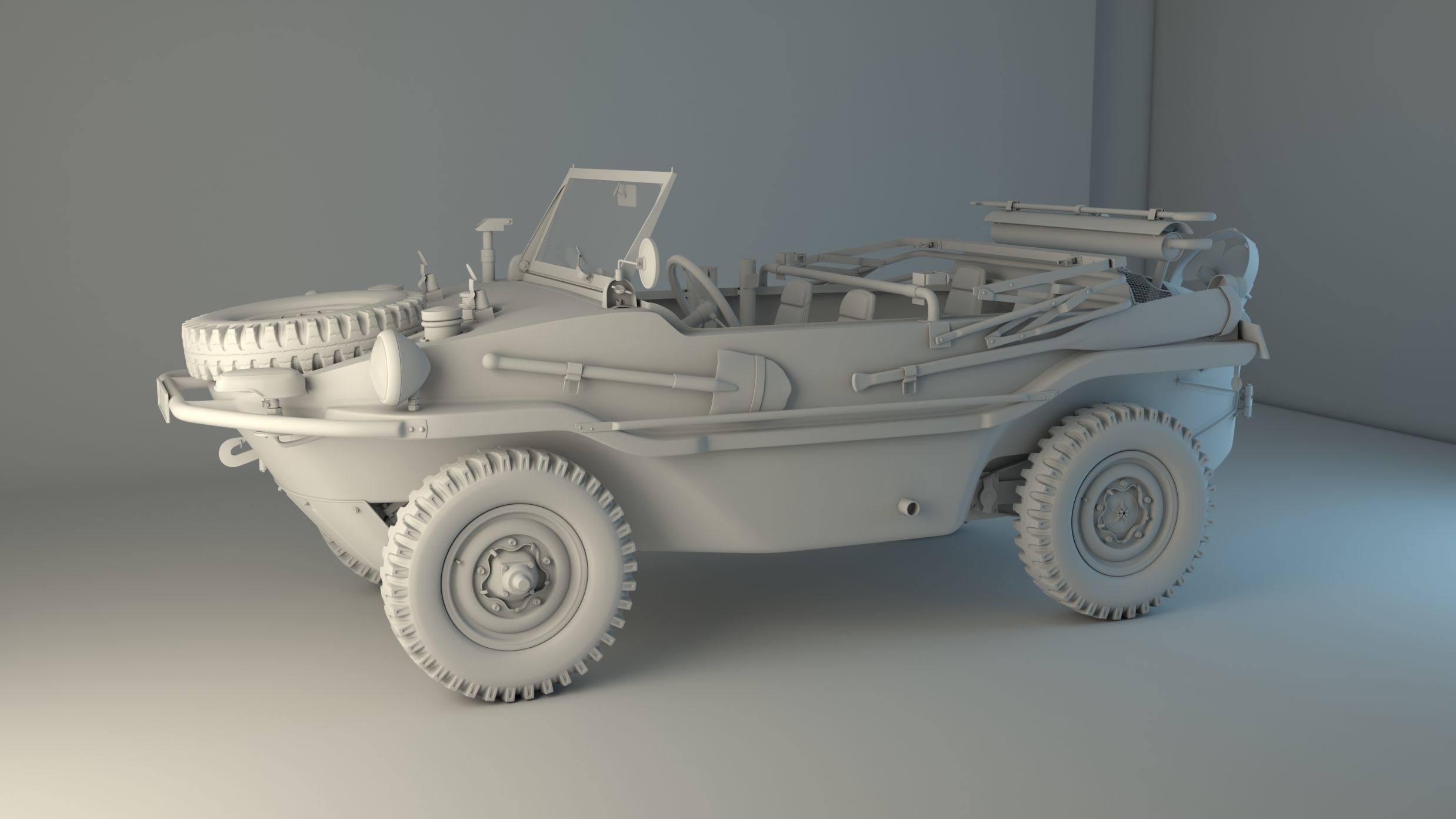 Volkswagen type 166 Schwimmwagen 3D model_2