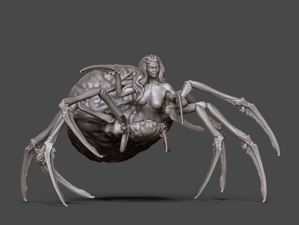Arachne - Spider queen- 35mm scale 3D print model_6