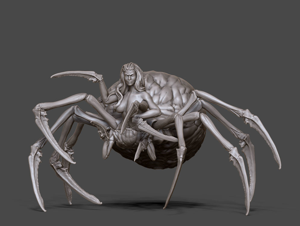 Arachne - Spider queen- 35mm scale 3D print model_5