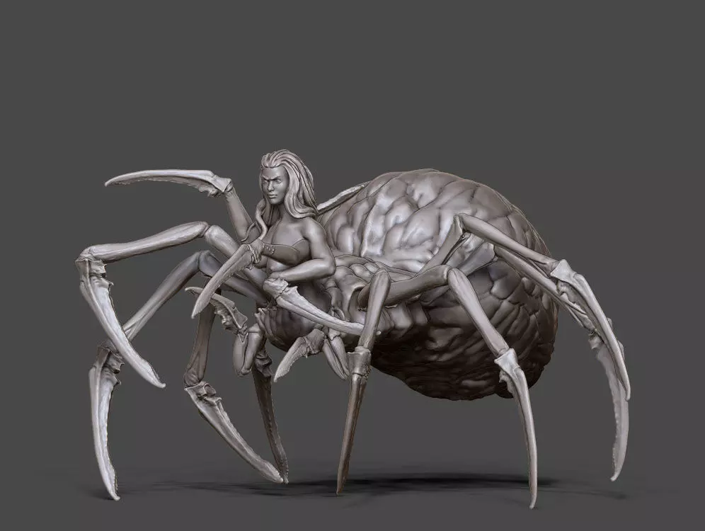 Arachne - Spider queen- 35mm scale 3D print model_0