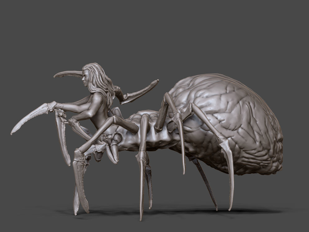 Arachne - Spider queen- 35mm scale 3D print model_4
