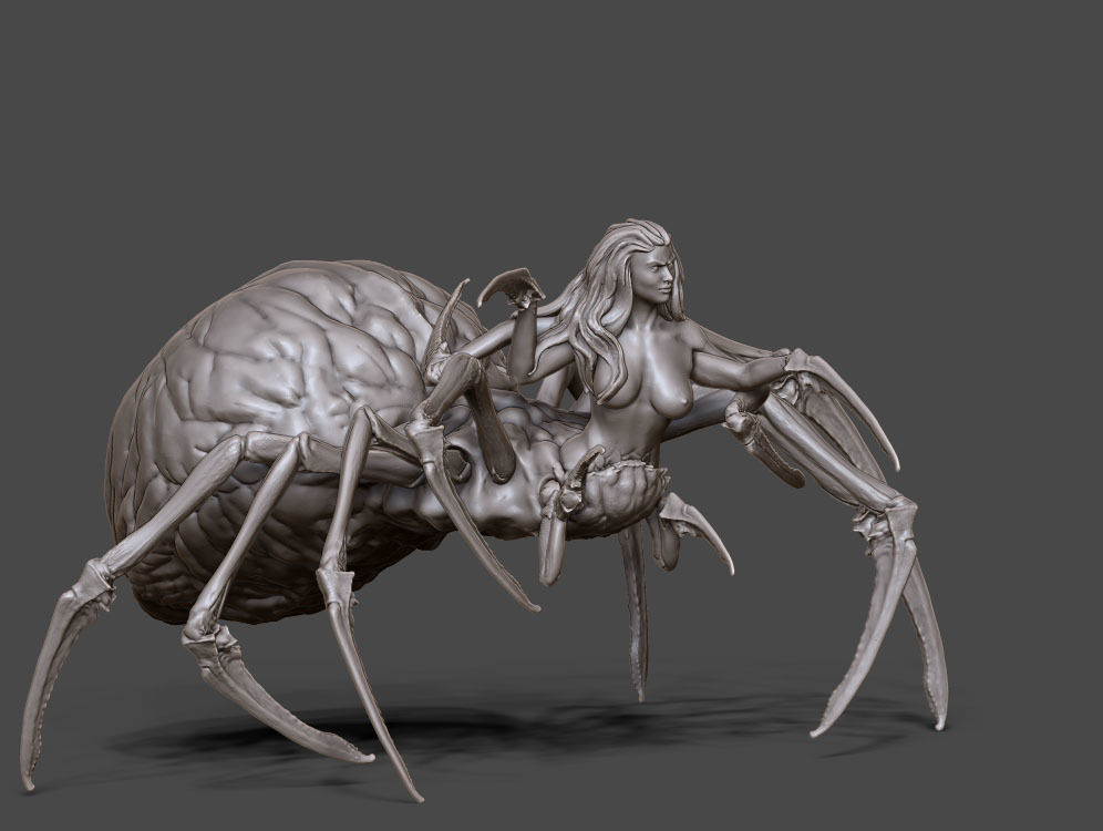 Arachne - Spider queen- 35mm scale 3D print model_1