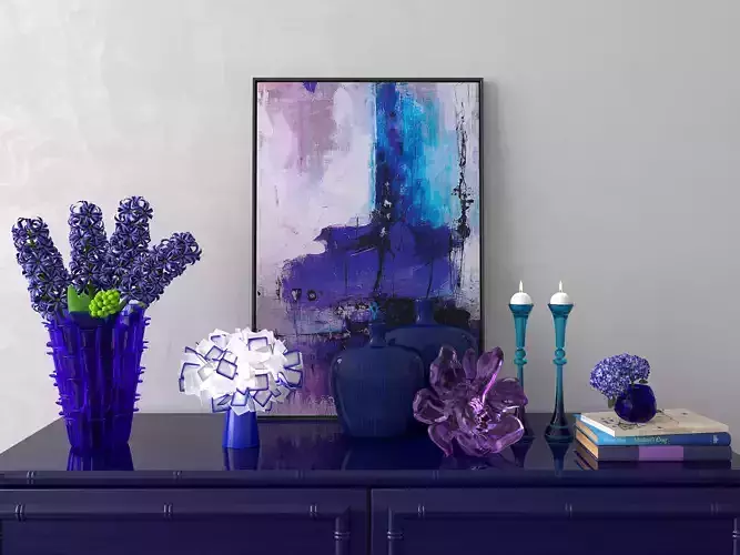 Decorative set with chest of drawers