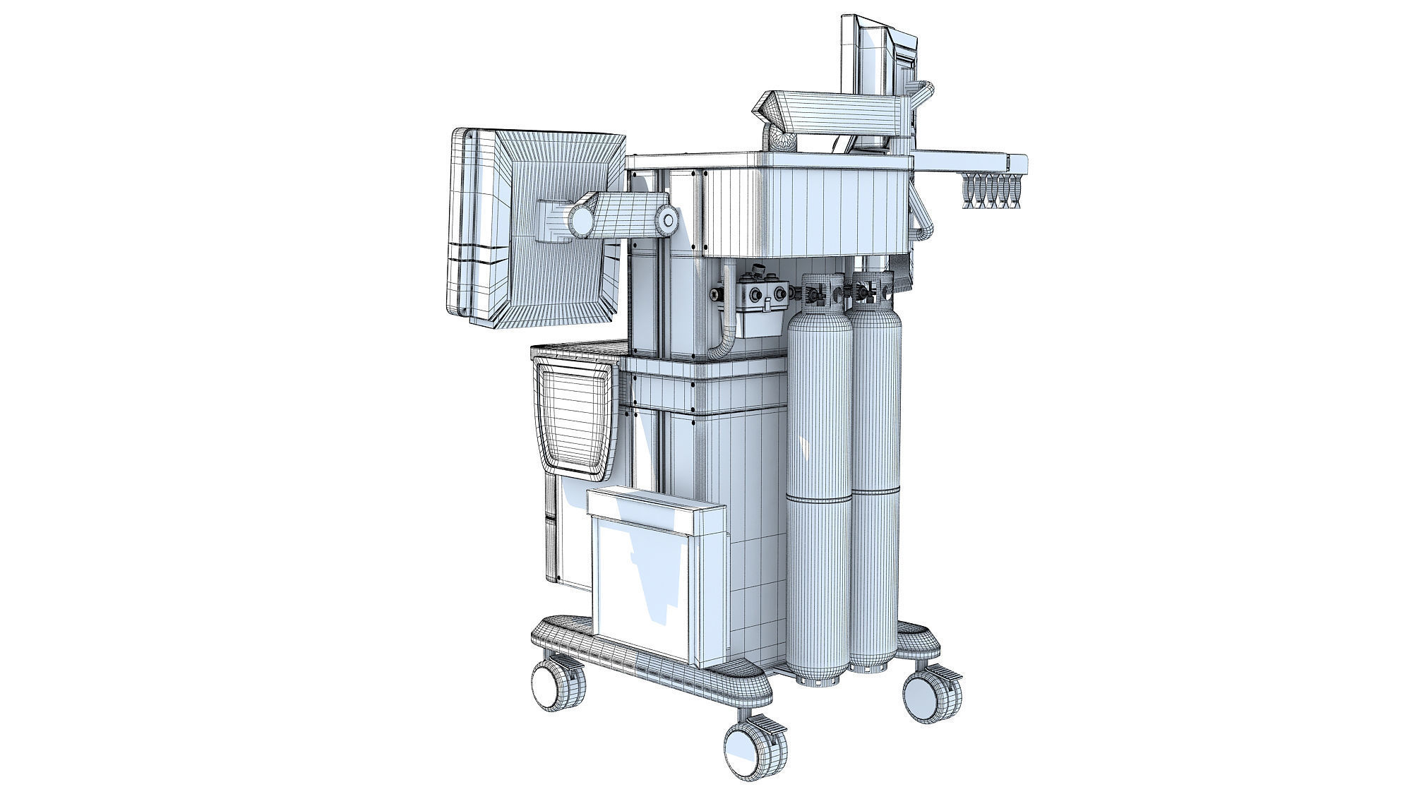 Anesthesia Respiratory Workstation Machine 3D model_13