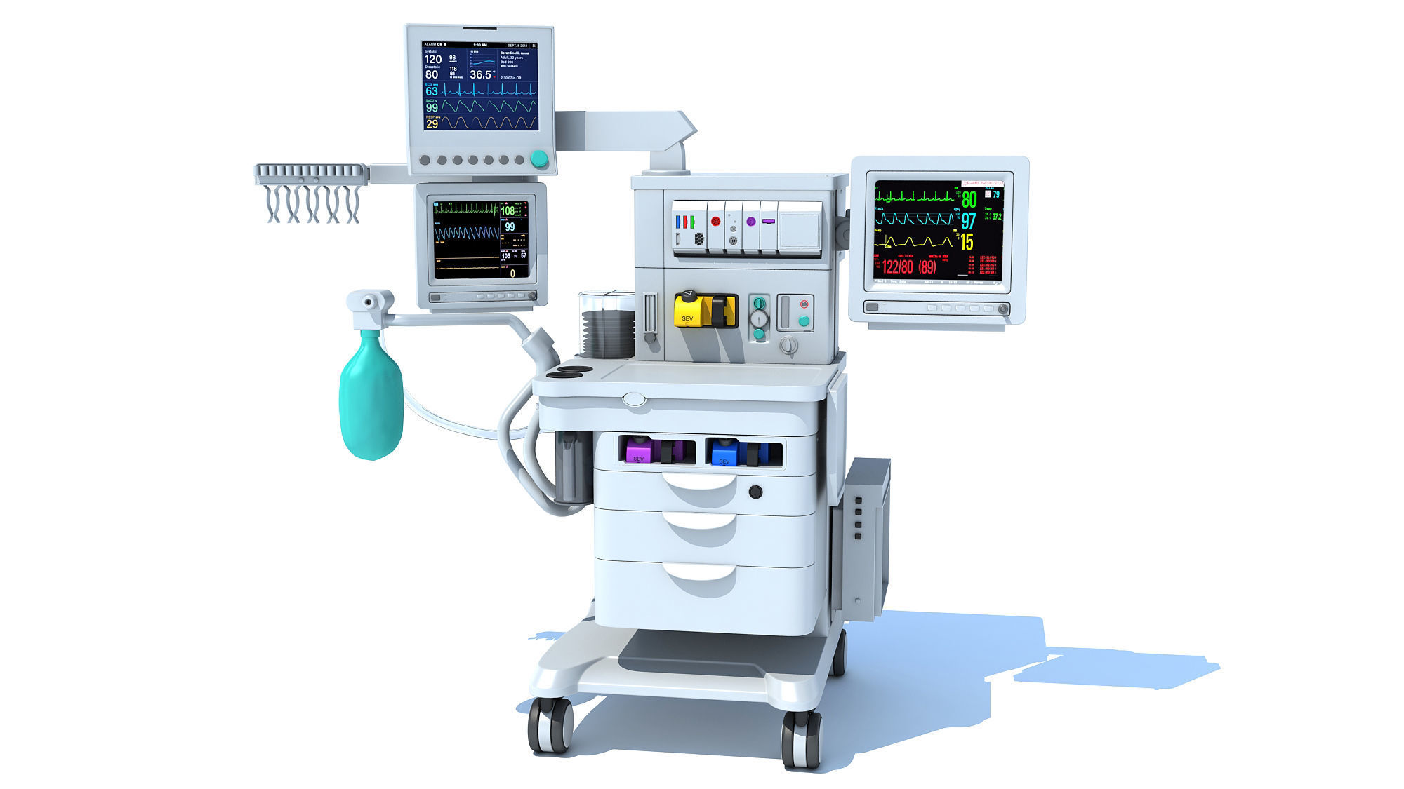 Anesthesia Respiratory Workstation Machine 3D model_1
