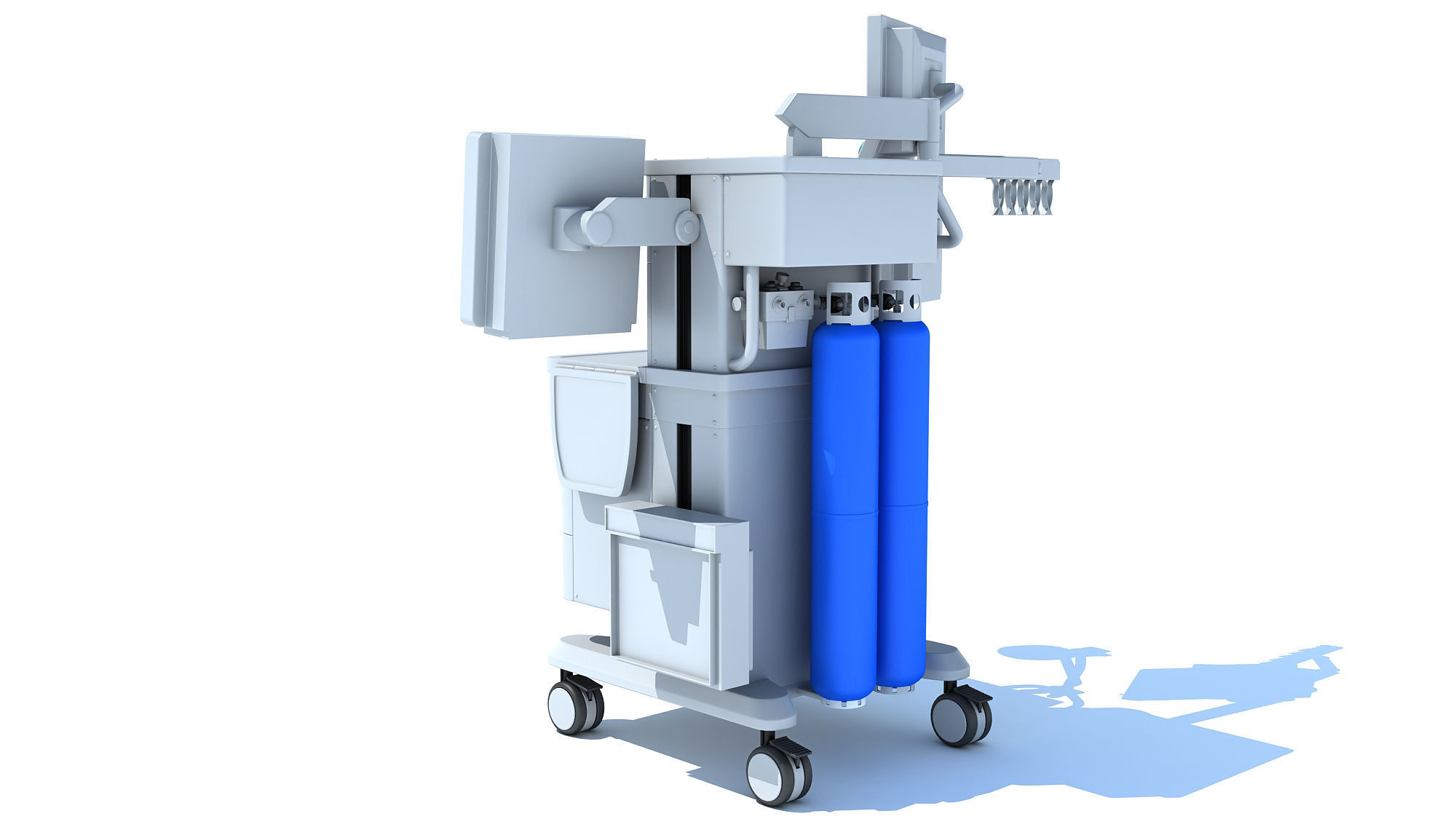 Anesthesia Respiratory Workstation Machine 3D model_4