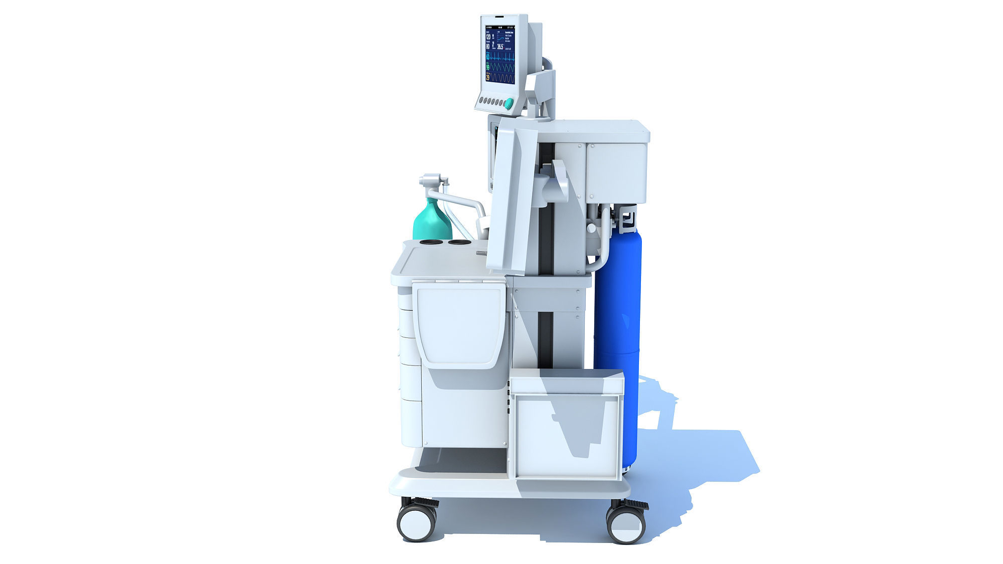 Anesthesia Respiratory Workstation Machine 3D model_3