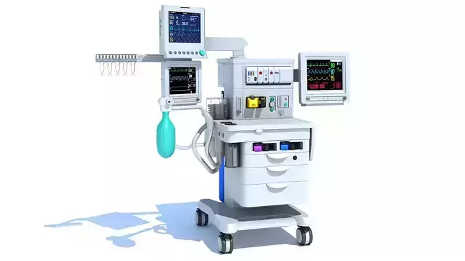 Anesthesia Respiratory Workstation Machine 3D model