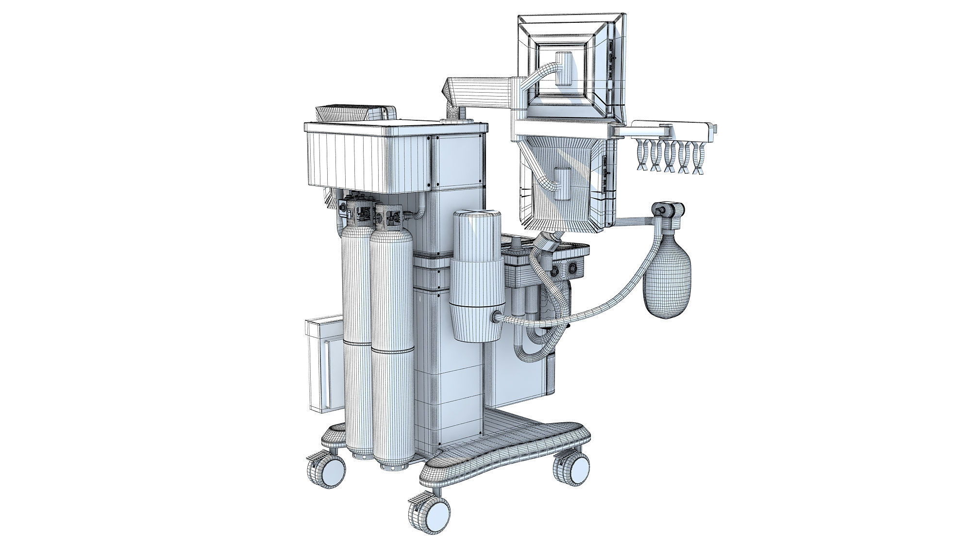 Anesthesia Respiratory Workstation Machine 3D model_14