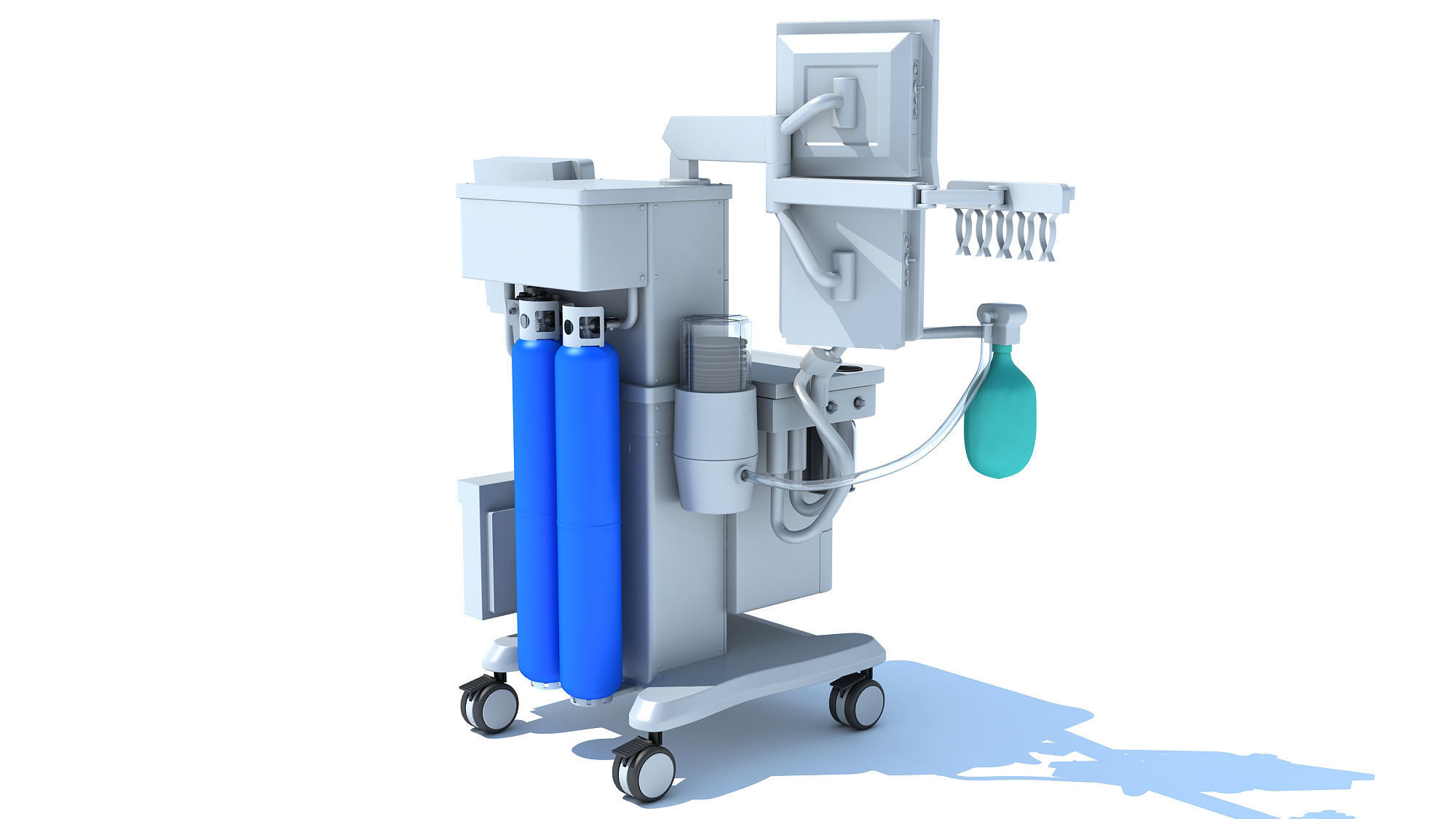 Anesthesia Respiratory Workstation Machine 3D model_6