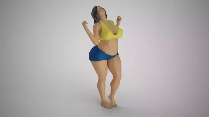 Woman Surrendering to Rain 3D print model