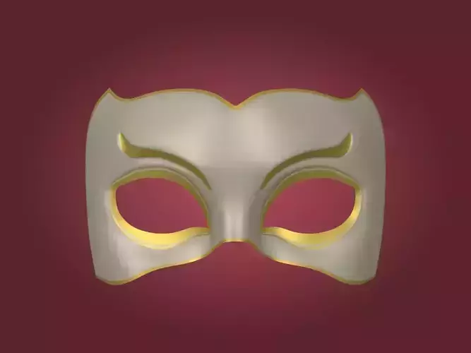 Mardi Gras Woman Mask Low-poly 3D model