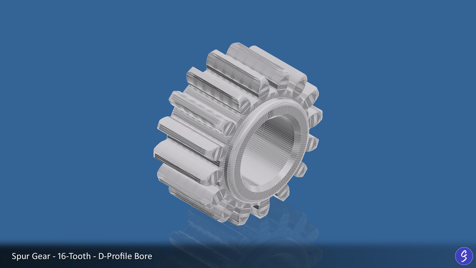 16-Tooth Spur Gear 03 3D print model_10