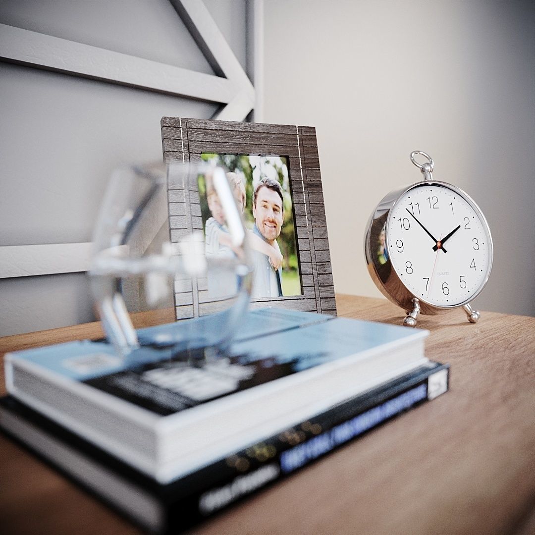 Realistic Interior Corona White Bedroom 3D model_1