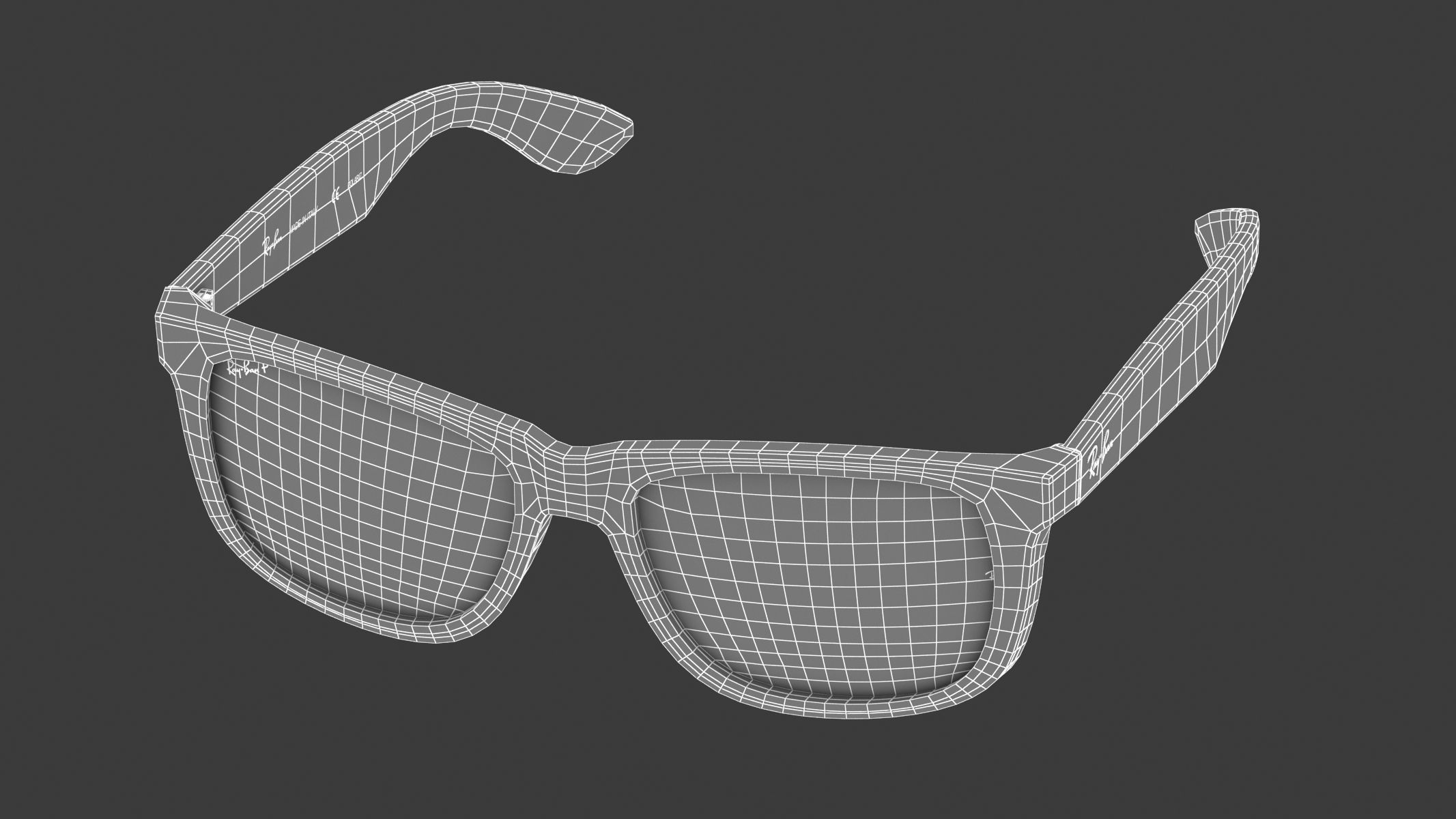 Ray-Ban RB4165 Justin Rectangular Sunglasses 3D model_10