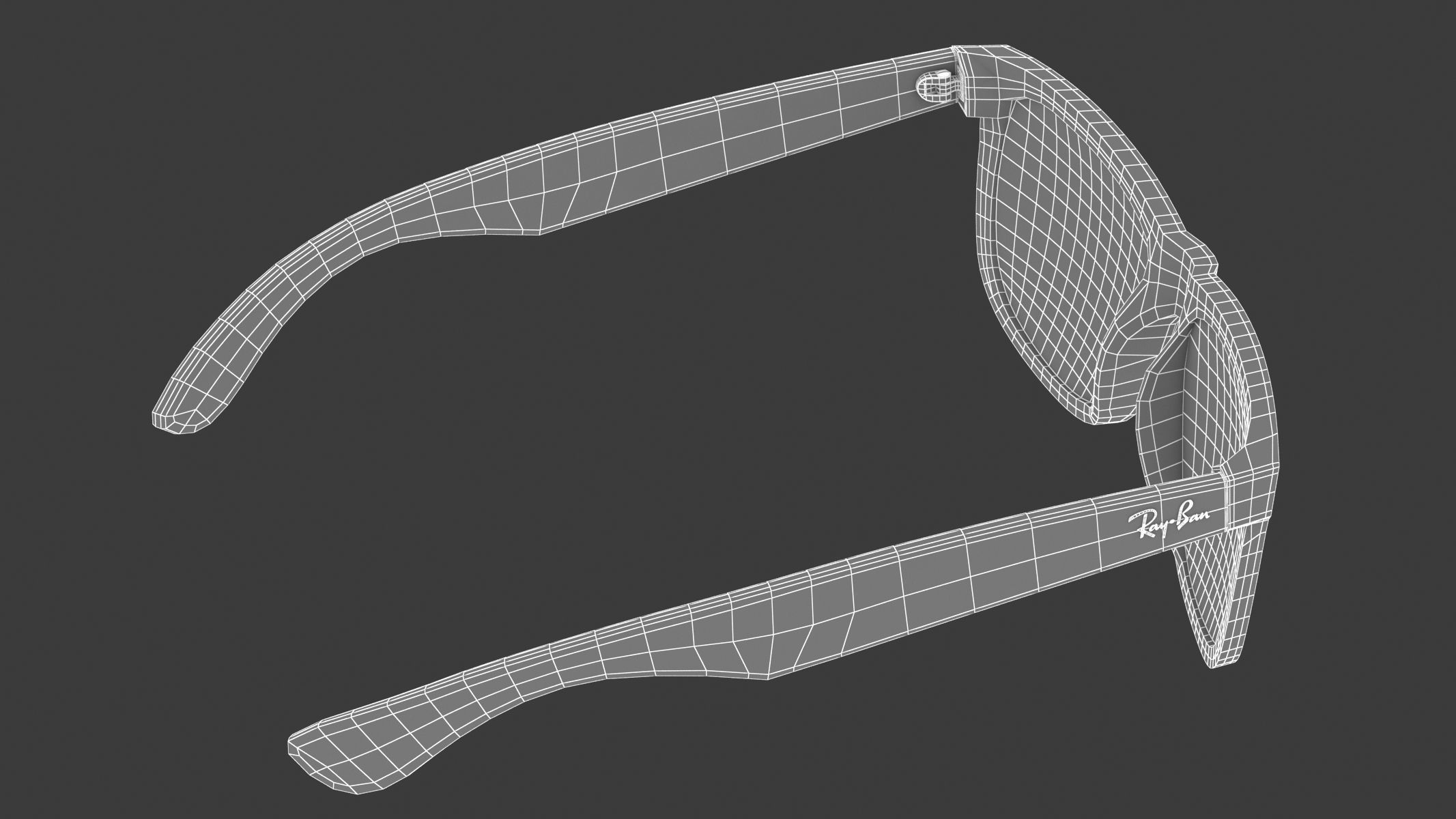 Ray-Ban RB4165 Justin Rectangular Sunglasses 3D model_12