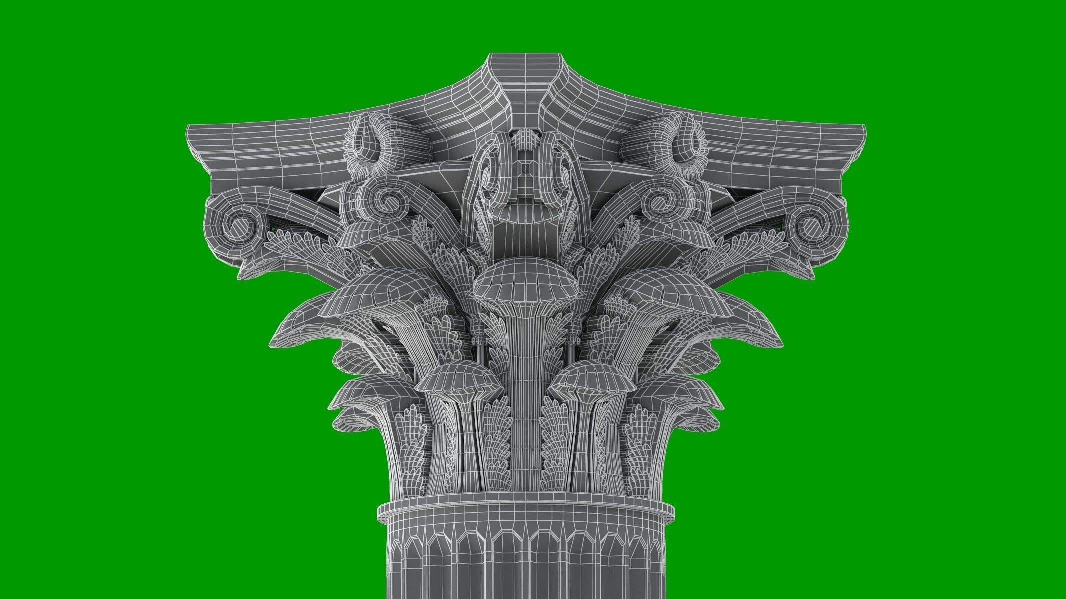 Roman Corinthian Column 3D model_10