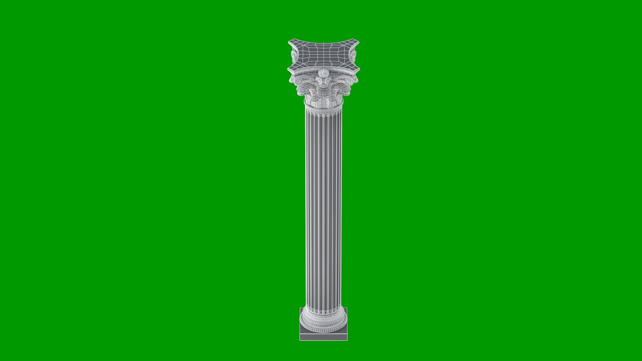 Roman Corinthian Column 3D model_7