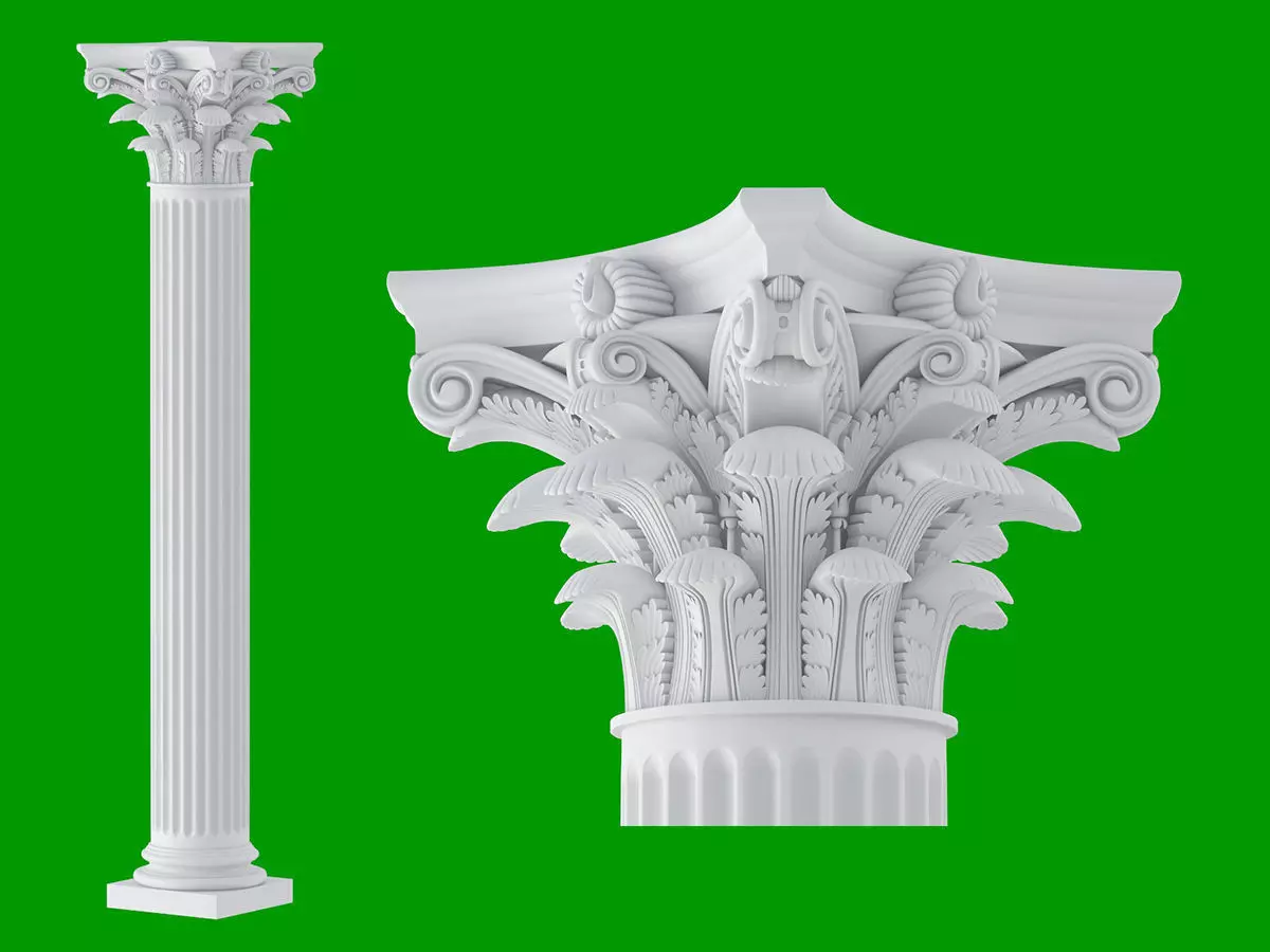 Roman Corinthian Column 3D model_0