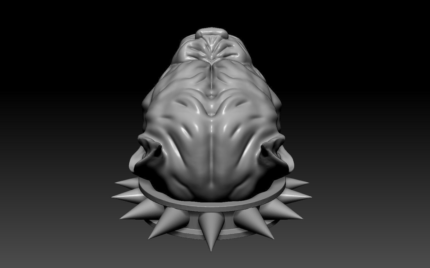 head Pitbull dog angry pendant 3D print model 3D print model_6