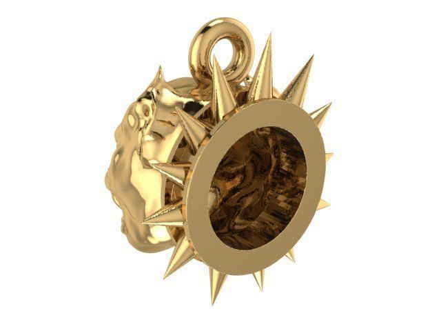 head Pitbull  dog angry pendant 3D print model 3D print model_3